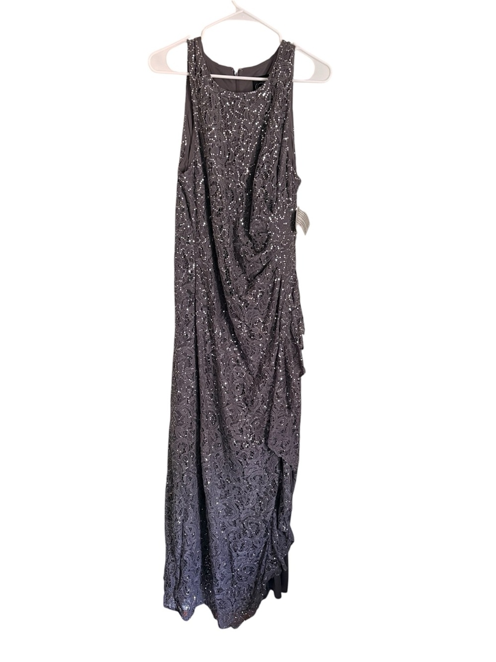 Alex Evening Sequin Charcoal Gown ⭐️